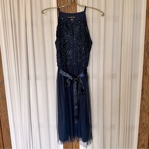 Candalite Navy Blue Sequin Tulle Dress